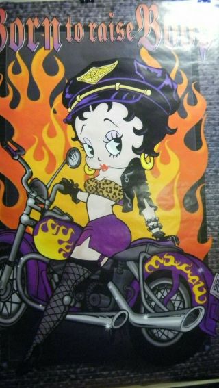 Betty Boop " Born To Raise Boop " Poster 36x24 " - Vintage 2000 (biker Boop)