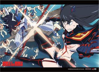 Kill La Kill Satsuki And Ryuko Fighting Wall Scroll Poster Anime Manga