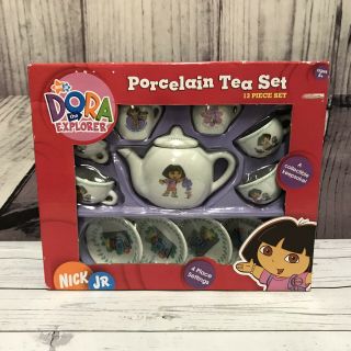 Dora The Explorer 13 Piece Porcelain Collectible Tea Set Nick Jr