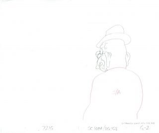 Simpsons Abe Simpson Production Animation Production Cel Drawing Fox Grandpa