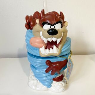 Tazmanian Devil Looney Tunes Taz Vintage 90’s Figurine Plastic Cup Big Sipper