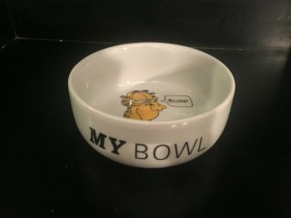 Garfield " Burp My Bowl " Cat Dish By Paws 4.  5 " Ceramic