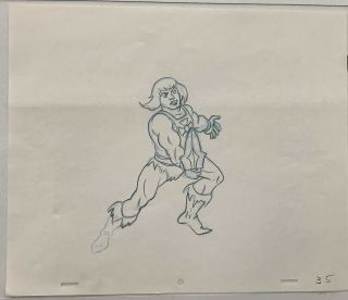 3 He - Man Masters of the Universe MOTU Filmation Animation Cel Sketch w/ 2