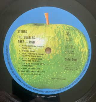 The Beatles - 1967 1970 Blue - Vinyl Album - PCSP 718 VG,  Con 3