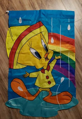 Vintage 1999 Looney Tunes Tweety Bird Rainbow Decorative Flag 29 " X 44 " Pride