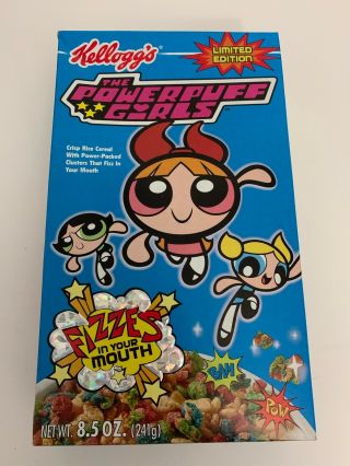 Vintage 2001 Powerpuff Girls Cereal Box - Kellogg 