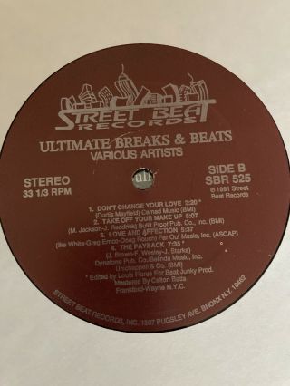 Street Beat 25 Ultimate Breaks & Beats SBR525/Rare/Funk/Soul/Smooth Jazz/12” 3