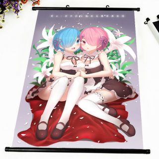 Japan Anime Poster Re Zero Rem Ram Sexy Home Decor Cute Wall Scroll 60 90cm Xv2