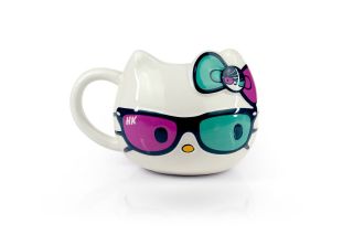 Hello Kitty Ceramic Mug | Hello Kitty Wearing Bow & Sunglasses | Holds 20 Ounces