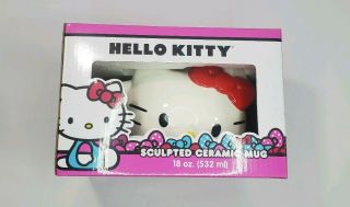 Hello Kitty Scolpted Ceramic Mug 18 Oz