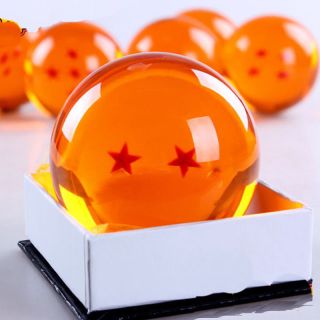 Anime Dragon Ball Z Son Goku Resin Crystal Ball Jewelry Cosplay 2 Star Box 7.  6cm