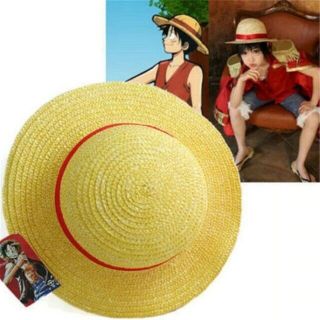 One Piece Luffy Anime Cosplay Straw Boater Beach Hat Halloween Cap