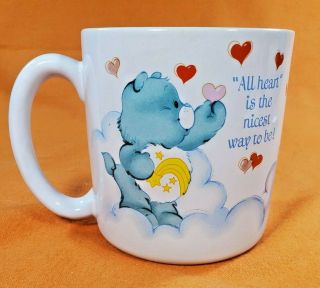 Care Bears Coffee Mug " All Heart Is The Nicest Way To Be " 1984 Vintage Stoneware