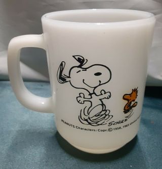 Vintage Fire King Snoopy Coffee Mug At Times Life Is Pure Joy 1965