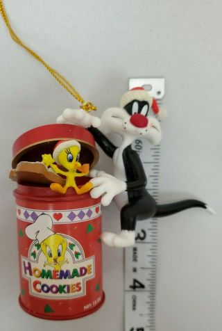 Tweety And Sylvester Cookie Jar Christmas Ornament Looney Tunes Cat Bird 3