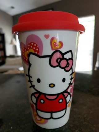 Sanrio Hello Kitty Ceramic Cup Mug 10oz Travel Muh with Lid 2