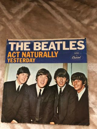 The Beatles 45 Sleeve Yesterday,  Picture Sleeve 1965 Capitol
