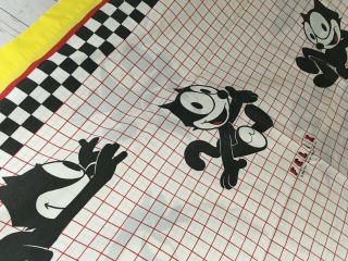 Vintage 1983 Felix The Cat Twin Flat Bed Sheet Cannon Made In Usa