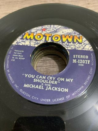 Michael Jackson 45 Rpm Philippines 7 " You Can Cry On My Shoulder