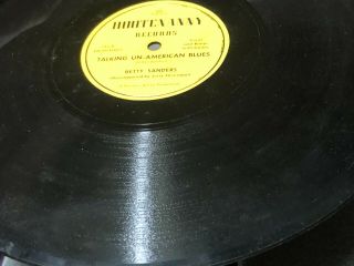 Betty Sanders 1955 LEFT WING ANTI COMMUNIST FOLK 78 Talking Un - American Blues M 3