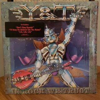 Y&t Vinyl Lp In Rock We Trust 1984 A&m Records In Shrink W/ Hype And Inner Sl