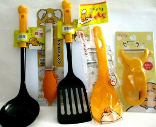 Sanrio Kitchen Tool Set Of 5 Gudetama Otama Rice Scoop Turner Tong Peeler
