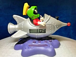 1998 Looney Tunes Marvin The Martian Talking Digital Alarm Clock W Brothers.
