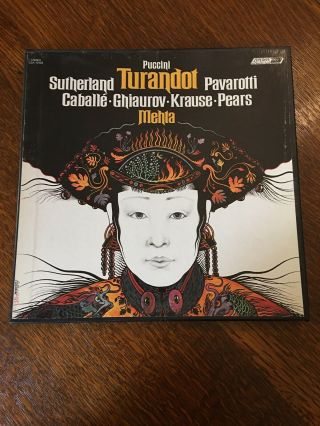 Luciano Pavarotti Autographed Turandot 3x Lp Box Set Classical Vinyl Record