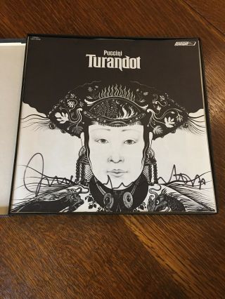 Luciano Pavarotti Autographed Turandot 3x LP Box Set Classical Vinyl Record 2