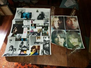 The Beatles White Album Photos Poster Lyric Sheet Lp Inserts