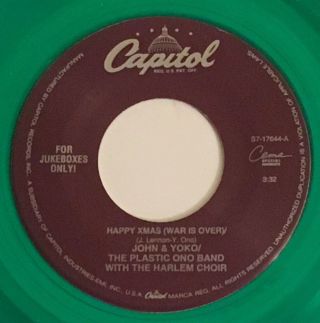 John & Yoko Lennon / Happy Xmas (War Is Over) / Green vinyl CEMA 45 / 2