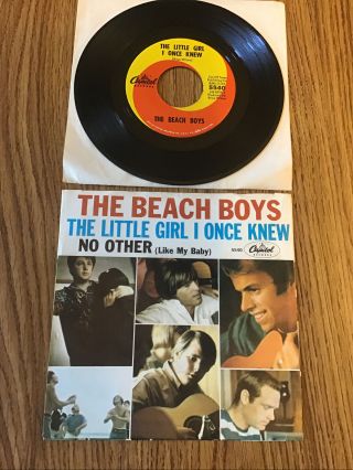 The Beach Boys ‘the Little Girl I Once Knew’ 1965 7” Picture Sleeve Ex Cond Usa.