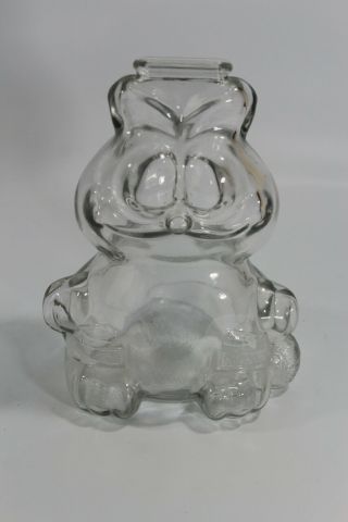 Vintage Clear Glass Garfield The Cat Piggy Bank Collectible Decoration