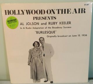 Hollywood On The Air Presents Al Jolson Ruby Keeler Burlesque Factory Lp