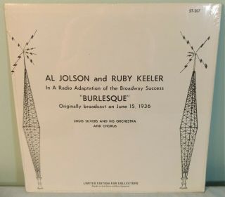 Hollywood on the Air Presents Al Jolson Ruby Keeler Burlesque FACTORY LP 2