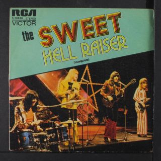 Sweet: Hell Raiser / Burning 45 (spain,  Ps W/ Sl Wear,  Dj) Rock & Pop