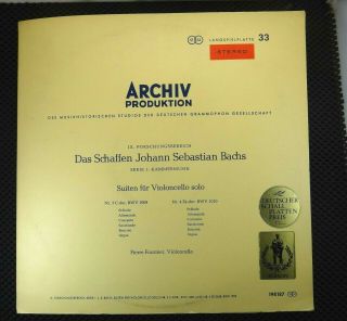 Bach Pierre Fournier ‎suiten Für Violoncello Solo Nr.  3 C - Dur,  Bwv 1009 198187