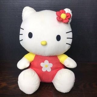 Vintage Hello Kitty Plush Doll Nylon 90’s Sanrio Stuffed Animal 11”
