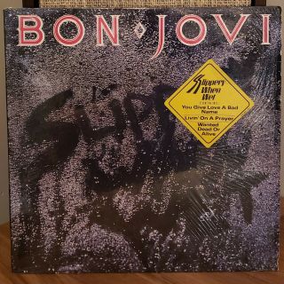 Bon Jovi Vinyl Lp Slippery When Wet 1988 Mercury Shrink W/ Sleeve Hype Sticker