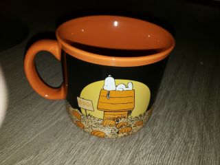 Peanuts Snoopy Napping In The Pumpkin Patch Halloween Large 21oz Mug Htf