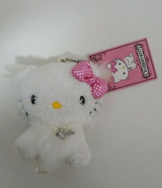 Hello Kitty Charmmy Sanrio 2004 Mascot Keychain 3.  5 " Plush Tag Toy Doll Japan