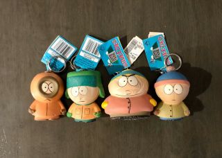Vintage 1998 Comedy Central South Park Squeezies Set Of 4 Key Chain Toy’s