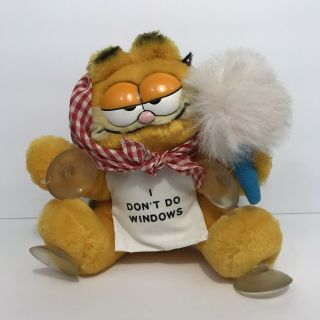 Vintage 1981 Dakin Garfield Cat Plush Suction Cup Car Cling I Don 