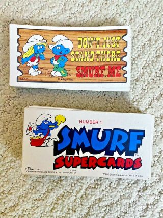 Smurf Supercards 1982 Topps Complete 56 Card Set W/ Gift