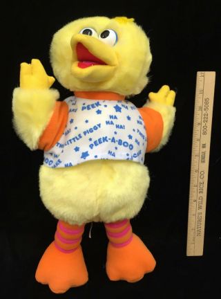 Sesame Street Big Bird Peek A Boo Toy 1997 Tyco Stuffed Plush Talking Animated