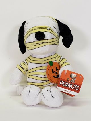 2019 Just Play Peanuts Halloween Mummy Snoopy Pumpkin 8 " Plush Figure Toy