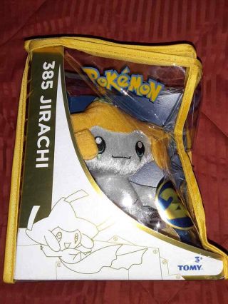 Pokemon 20th Anniversary 385 Jirachi Tomy Plush Toy W/ Zipper Bag Protector