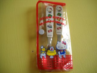 1983 Vintage Sanrio Hello Kitty Compact Utensil Set Fork Spoon Sanrio