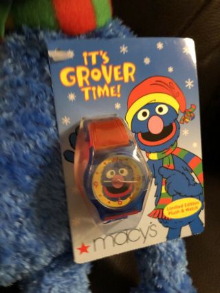 MACY’S IT’S GROVER TIME LIMITED EDITION PLUSH & WATCH 2004 SESAME STREET 2