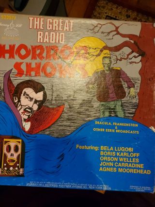 Vintage The Great Radio Horror Shows 3 Record Set Orson Wells Boris Karloff